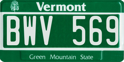 VT license plate BWV569