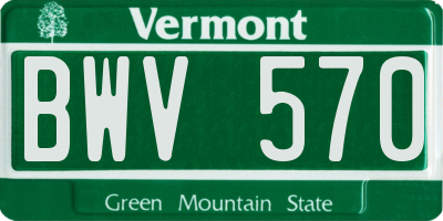 VT license plate BWV570