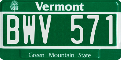 VT license plate BWV571