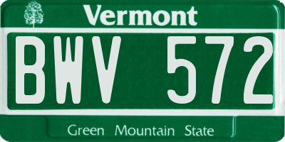 VT license plate BWV572