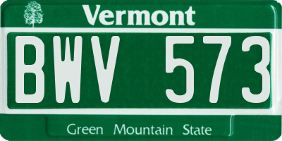 VT license plate BWV573