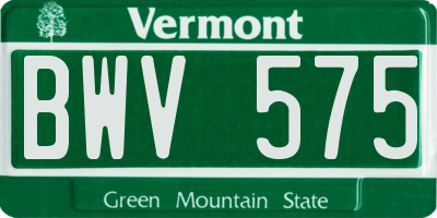 VT license plate BWV575