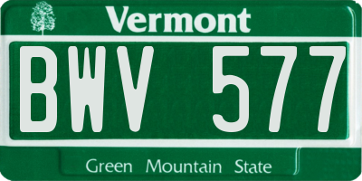 VT license plate BWV577