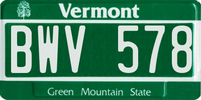 VT license plate BWV578