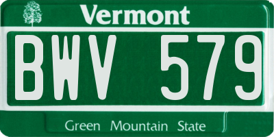 VT license plate BWV579