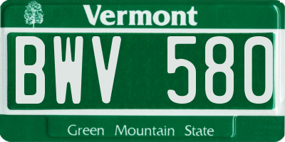 VT license plate BWV580