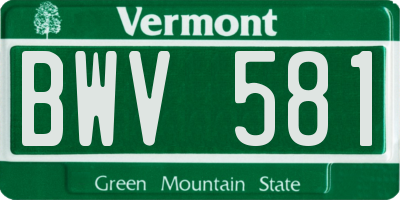 VT license plate BWV581