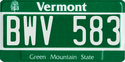 VT license plate BWV583