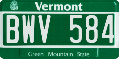 VT license plate BWV584