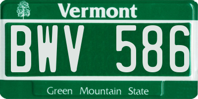 VT license plate BWV586