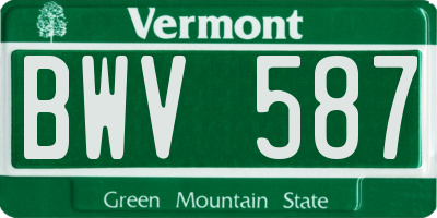 VT license plate BWV587