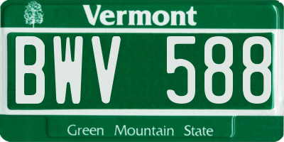 VT license plate BWV588