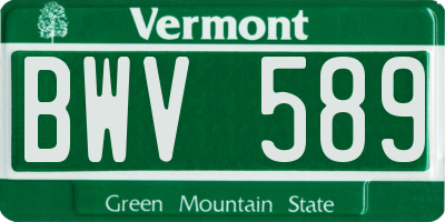 VT license plate BWV589