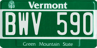 VT license plate BWV590