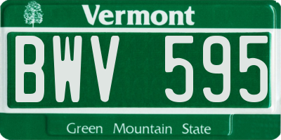 VT license plate BWV595