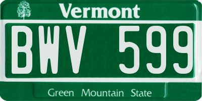 VT license plate BWV599