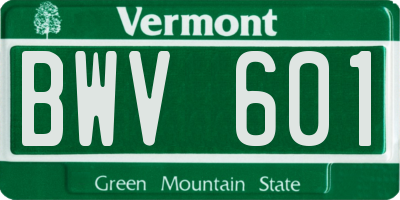 VT license plate BWV601