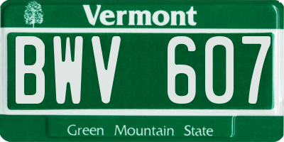 VT license plate BWV607
