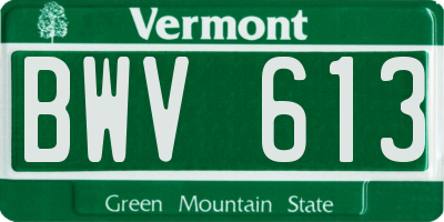 VT license plate BWV613