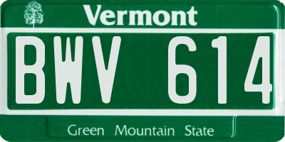 VT license plate BWV614