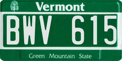 VT license plate BWV615