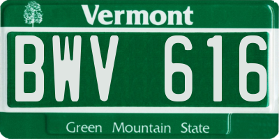 VT license plate BWV616