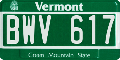 VT license plate BWV617
