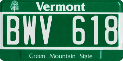 VT license plate BWV618