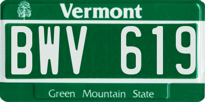 VT license plate BWV619