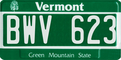 VT license plate BWV623