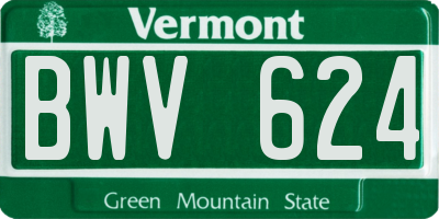 VT license plate BWV624