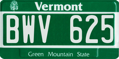 VT license plate BWV625