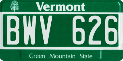 VT license plate BWV626