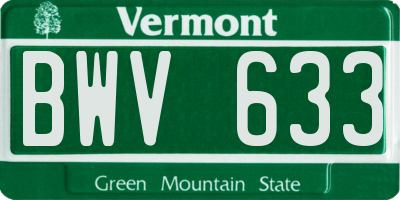 VT license plate BWV633