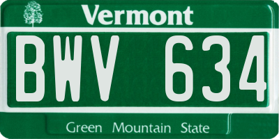 VT license plate BWV634