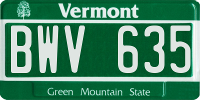 VT license plate BWV635