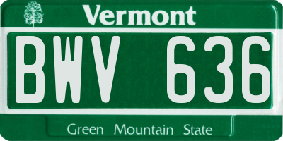 VT license plate BWV636