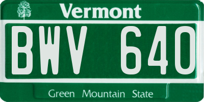 VT license plate BWV640