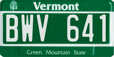 VT license plate BWV641