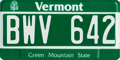 VT license plate BWV642