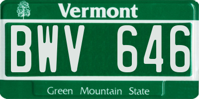 VT license plate BWV646