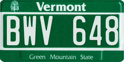 VT license plate BWV648