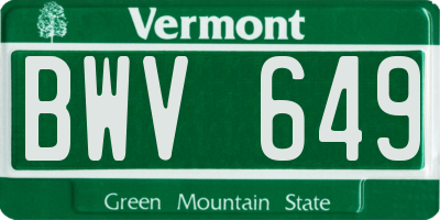 VT license plate BWV649