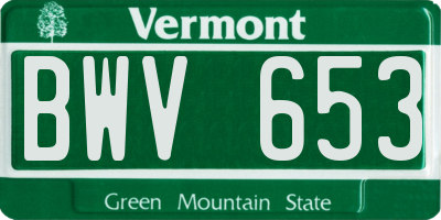 VT license plate BWV653