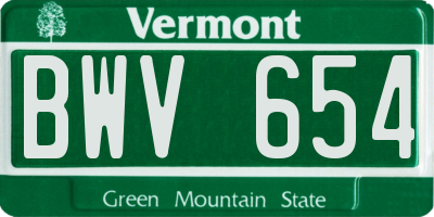 VT license plate BWV654