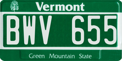 VT license plate BWV655