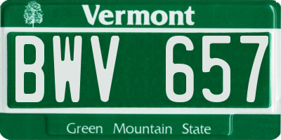 VT license plate BWV657