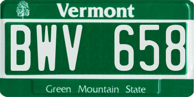VT license plate BWV658