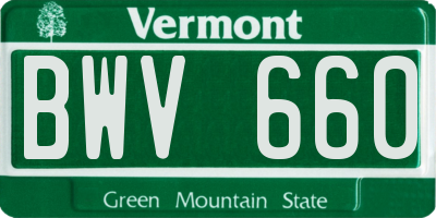 VT license plate BWV660