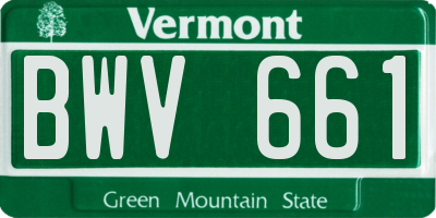 VT license plate BWV661